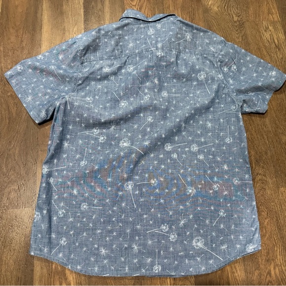 AG Adriano Goldschmied Button Up Blue Dandelion Short Sleeve Shirt Men’s Size XL - Picture 5 of 10